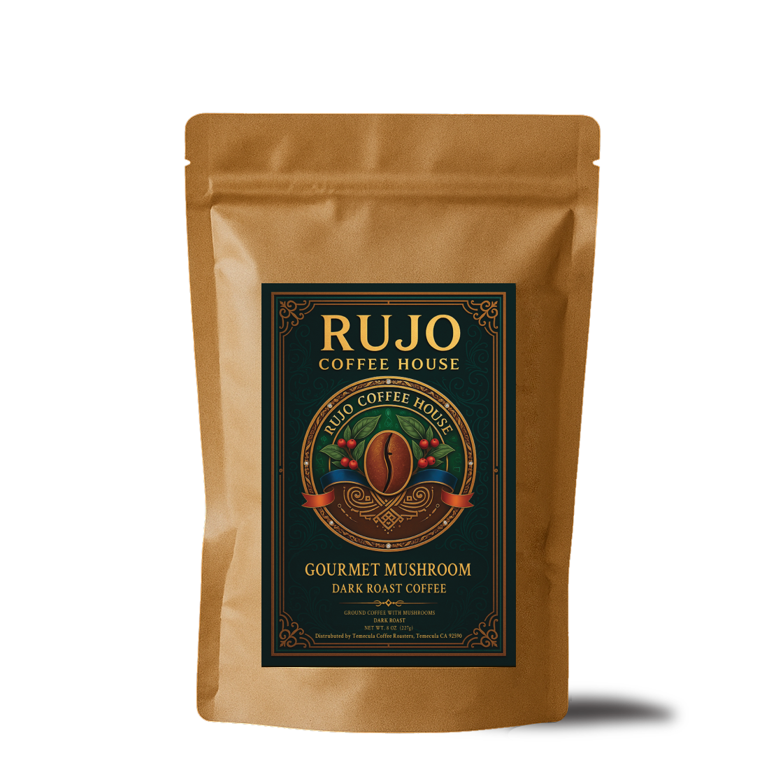 Mushroom Dark Roast Coffee bag